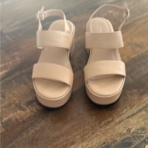 Marc Fisher Tan Platform Sandals